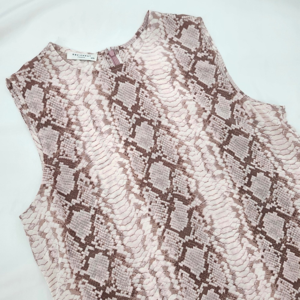 Equipment‎ Femme 100% Silk Snakeskin Print Blouse Womens Medium Light Mauve